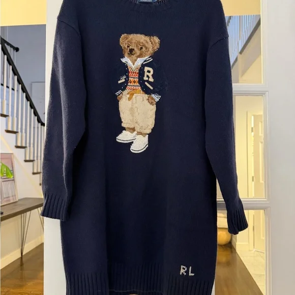 Polo Ralph Lauren Teddy Bear Sweater Dress – Size Small - Picture 5 of 5